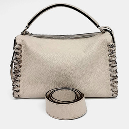 Fendi: Бежевая сумка  Selleria