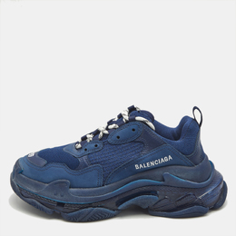 Balenciaga: Голубые кроссовки  Triple S