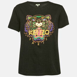 Kenzo: Чёрная футболка  Tiger