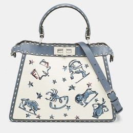 Fendi: Голубая сумка на руку  Peekaboo ISeeU