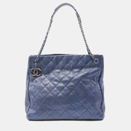 Chanel: Голубая сумка-шоппер 