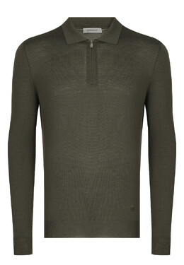Corneliani: Поло цвета хаки 