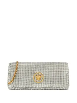 Versace: Серебристый клатч  La Medusa