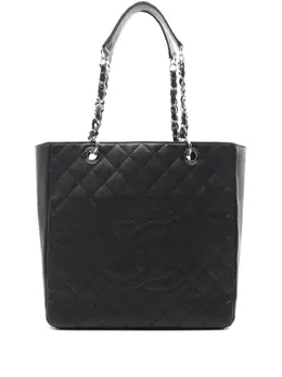 CHANEL Pre-Owned: Чёрная сумка-шоппер 