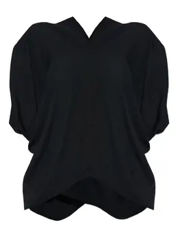 MM6 Maison Margiela: Блуза с v-образным вырезом 