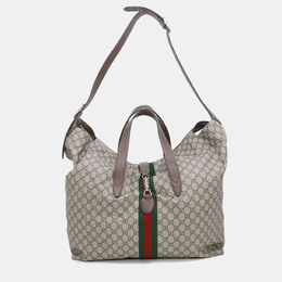 Gucci: Бежевая дорожная сумка  GG Supreme