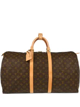 Louis Vuitton Pre-Owned: Коричневая спортивная сумка 
