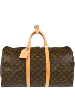 Louis Vuitton Pre-Owned: Коричневая спортивная сумка 