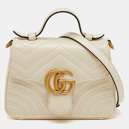 Gucci: Белая сумка на руку  GG Marmont