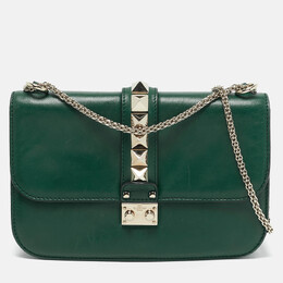 Valentino: Зелёная сумка  Rockstud
