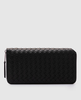 Bottega Veneta: Серый кошелёк  Intrecciato