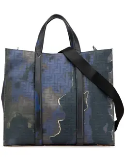 Fendi Pre-Owned: Голубая сумка-шоппер 