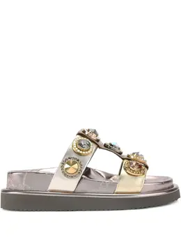 Kurt Geiger London: Серебристые сандалии 