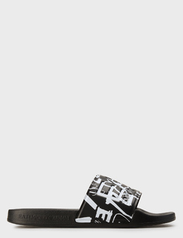 EA7 EMPORIO ARMANI: Чёрные шлёпанцы 