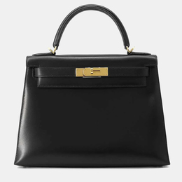 Hermes: Чёрная сумка на руку  Kelly 28