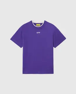 Off-White: Фіолетові футболки 