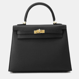 Hermes: Чёрная сумка на руку  Kelly 25