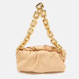 Bottega Veneta: Бежевая сумка  Chain Pouch