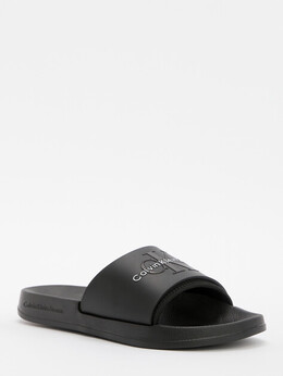Calvin Klein Jeans: Чёрные шлёпанцы 