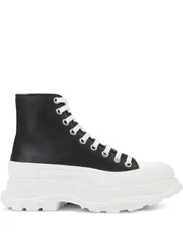 Alexander McQueen: Чёрные кроссовки  Tread Slick