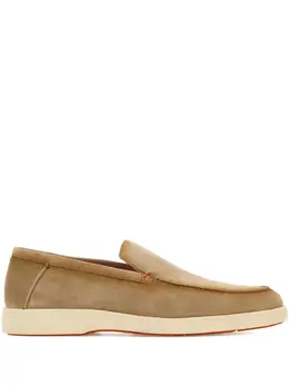Santoni: Бежевые мокасины 