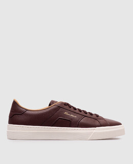 Santoni: Бордовые кеды 