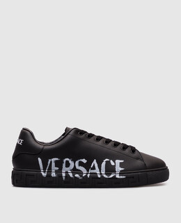 Versace: Чёрные кроссовки 