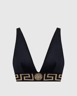 Versace: Чёрный бюстгальтер  Greca