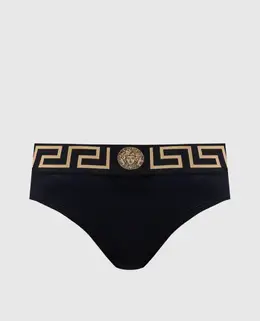 Versace: Чорні трусики  Greca