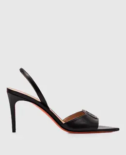 Santoni: Чорні босоніжки 
