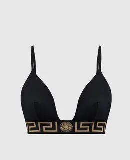 Versace: Чёрный бюстгальтер  Greca