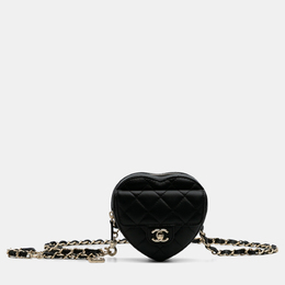 Chanel: Чёрная поясная сумка 