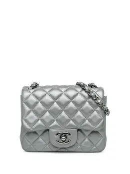 CHANEL Pre-Owned: Серебристая сумка через плечо 
