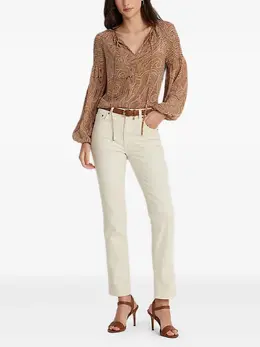 Lauren Ralph Lauren: Коричневая блуза 
