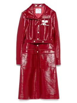 Courrèges: Кожаный плащ 