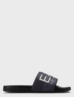 EA7 EMPORIO ARMANI: Чёрные шлёпанцы 