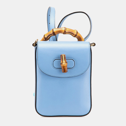 Gucci: Голубая сумка на руку  Bamboo