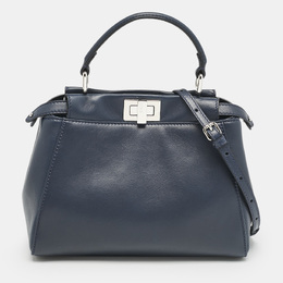 Fendi: Синяя сумка на руку  Peekaboo