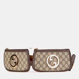 Gucci: Коричневая поясная сумка  GG Supreme