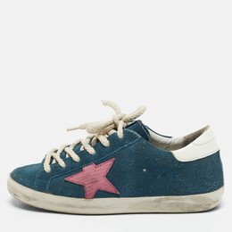 Golden Goose: Голубые кроссовки  Super Star