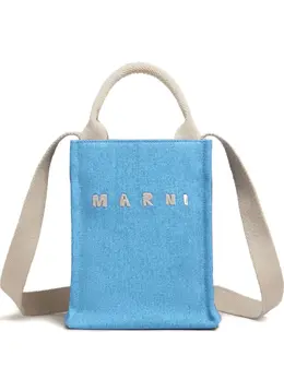 Marni: Голубая сумка-шоппер 