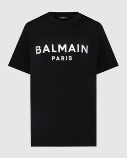 Balmain: Чёрная футболка 
