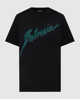 Balmain: Чёрная футболка 