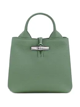 Longchamp: Зелёная сумка  Roseau