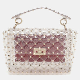 Valentino: Красная сумка на руку  Rockstud Spike