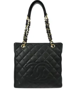 CHANEL Pre-Owned: Чёрная сумка-шоппер 