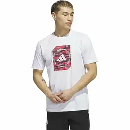 adidas: Белая футболка 