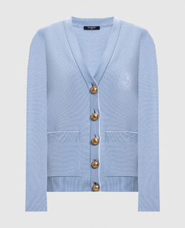 Balmain: Голубой кардиган 