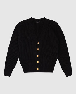 Balmain: Чёрный кардиган 