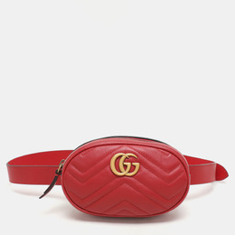 Gucci: Красная поясная сумка  GG Marmont